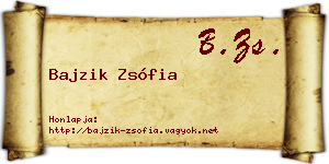 Bajzik Zsófia névjegykártya